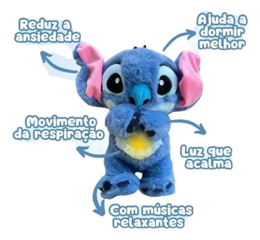 Vista 5 de Peluche Stitch Anti-stress que Respira